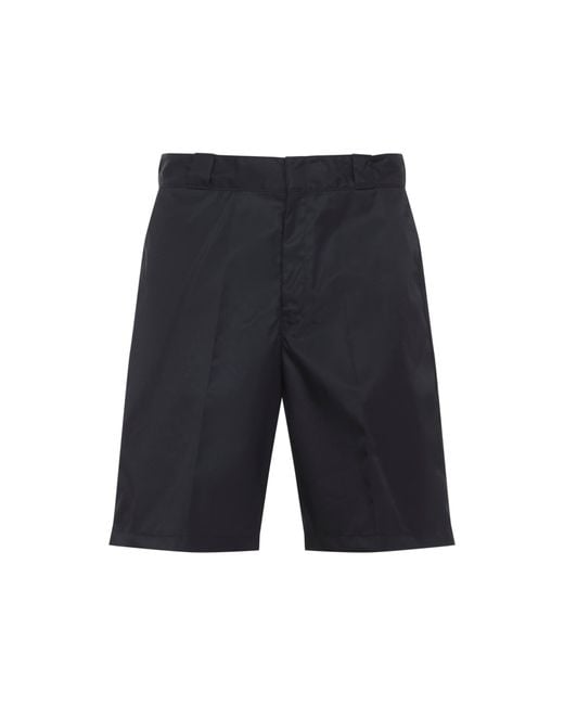 Prada Blue Re-Nylon Bermudas for men