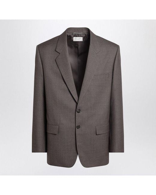 Saint Laurent Brown Single-Breasted Jacket for men