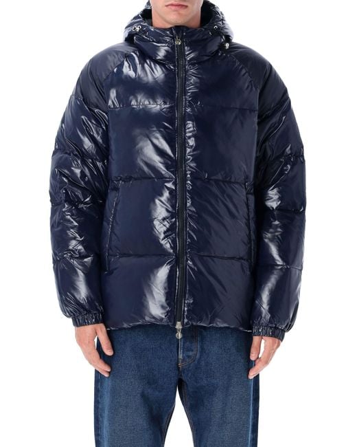 Pyrenex Blue Sten Hooded Down Jacket for men