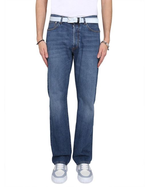 McQueen Blue Five Pocket Jeans for men