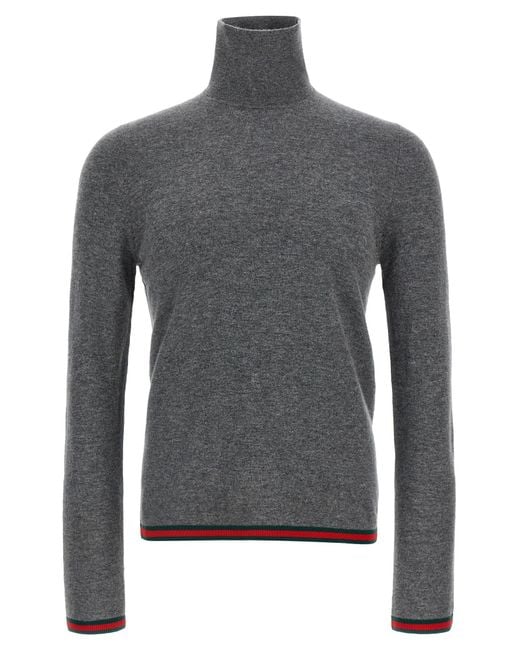 Gucci Gray Web Ribbon Mesh for men