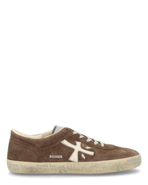 Premiata Brown Logo Sneakers for men