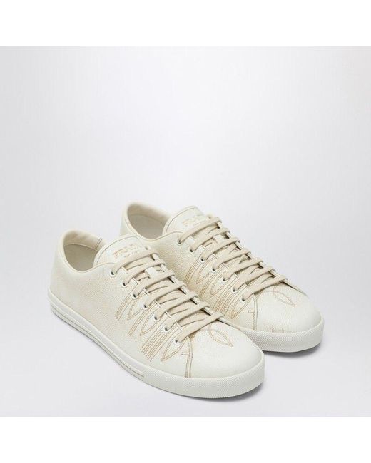 Prada White Leather Sneakers for men