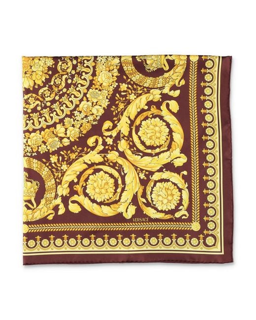 Versace Metallic Printed Silk Scarf