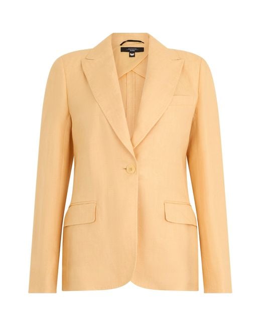 Weekend by Maxmara Natural Single-Button Linen Blazer