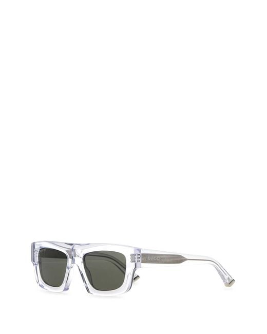 Gucci White Transparent Acetate Sunglasses for men