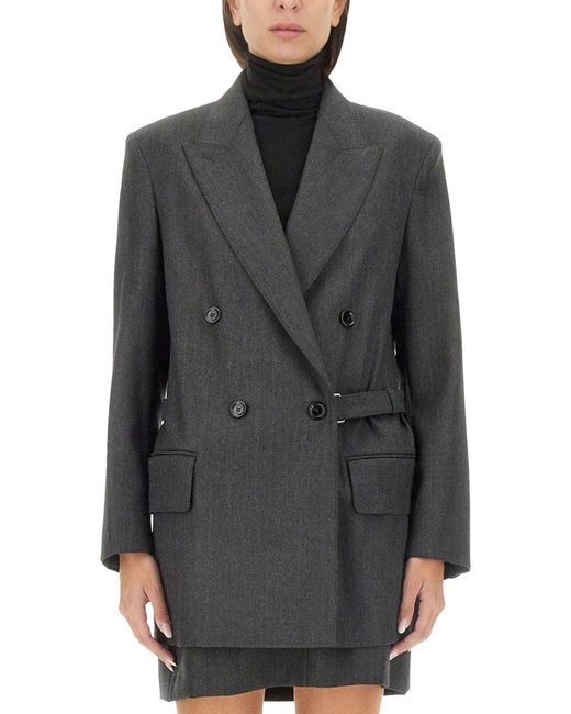Max Mara Gray Nebbie Virgin Wool Blazer