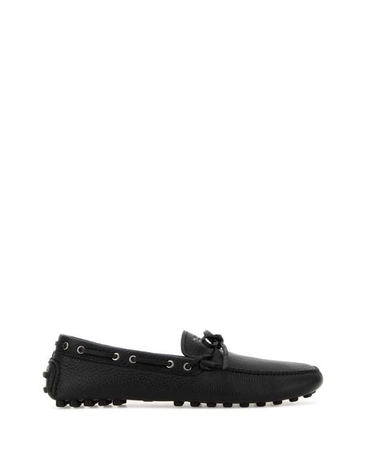 Prada Black Logo Loafers for men