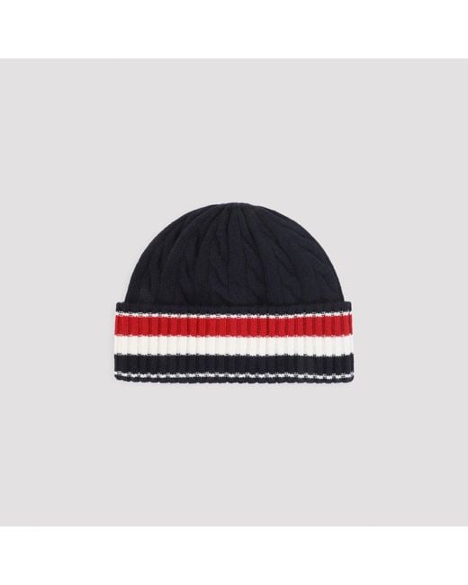 Thom Browne Blue Cable-Knit Beanie for men