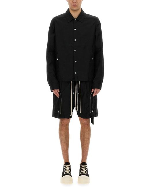 Rick Owens Black Buttoned Jacket for men