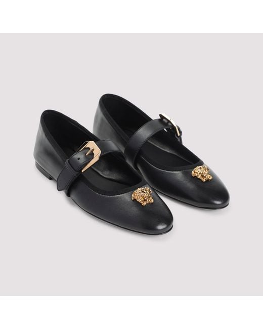 Versace Black Ballerinas