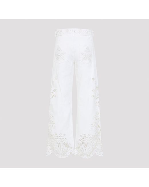 Farm Rio White Boho Beauty Pants