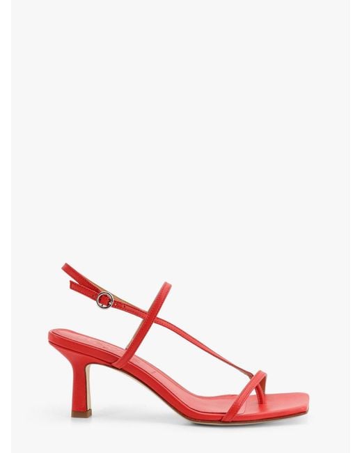 Aeyde Red Elise Leather Thong Sandals