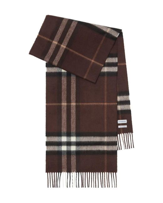 Burberry Brown Plaid Cashmere Scarf