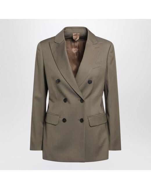 Max Mara Green Camel Doublebreasted Wool Jacket