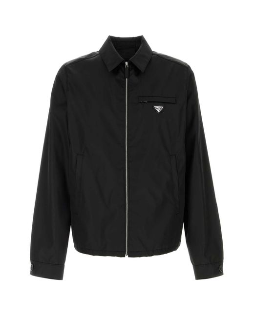 Prada Black Regular Logo Jacket for men