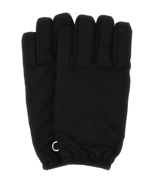 Prada Black Re-Nylon Gloves for men