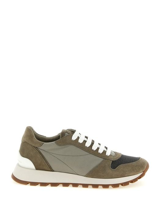 Brunello Cucinelli Green Polyester Athletic Sneakers