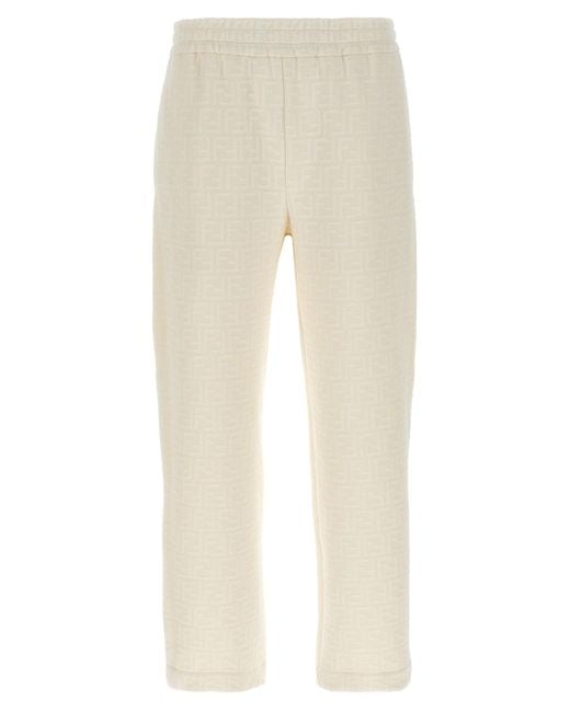 Fendi Natural Ff Monogram Joggers