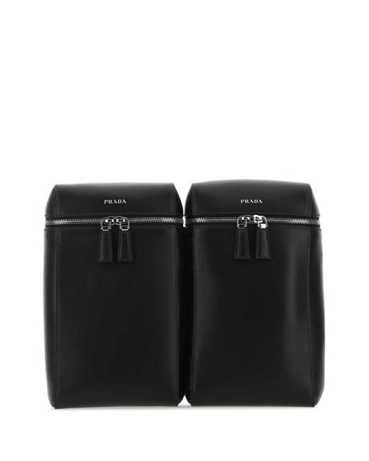 Prada Black Leather Backpack for men