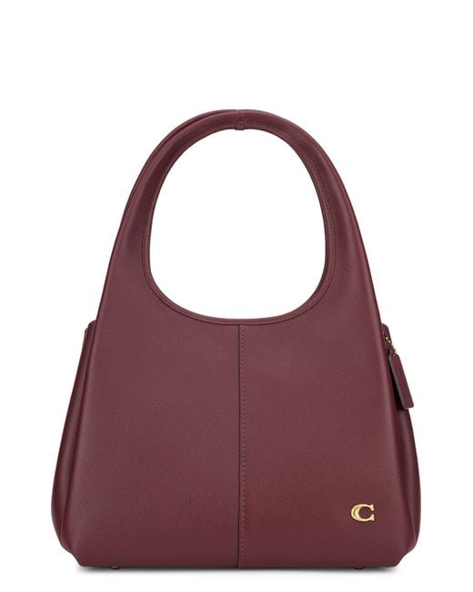 COACH Purple Shoulder Bag Wool