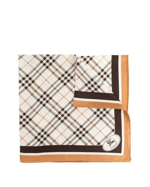Burberry Gray Check Wool Foulard