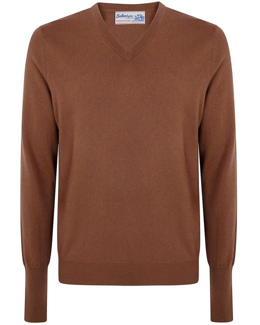Ballantyne Brown V Neck Pullover for men