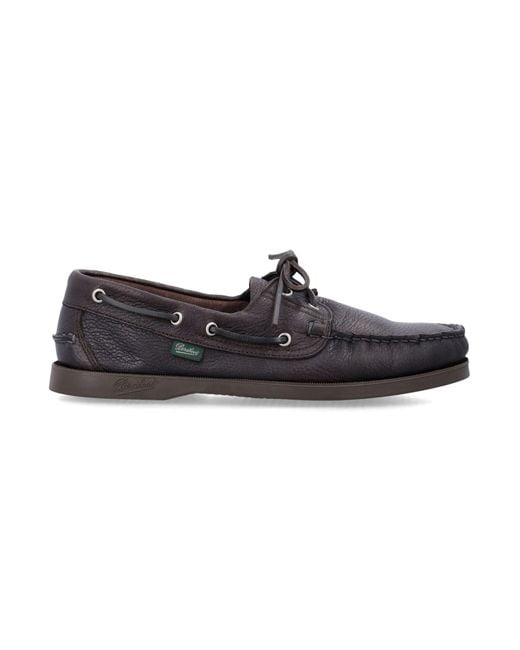 Paraboot Black Barth Leather Blake-Stitched Shoes for men