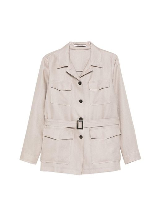 Tagliatore White Linen Jacket