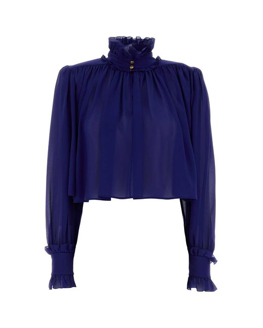 Chloé Blue Georgette Top