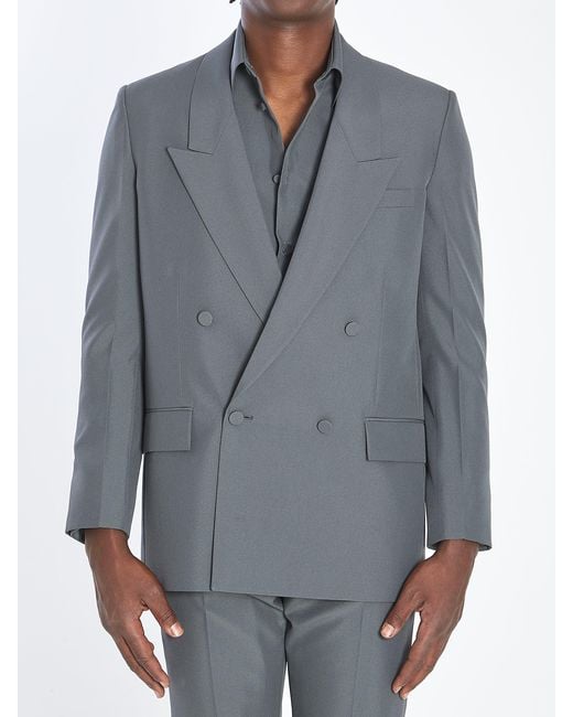 Gucci Gray Double-Breasted Jacket for men