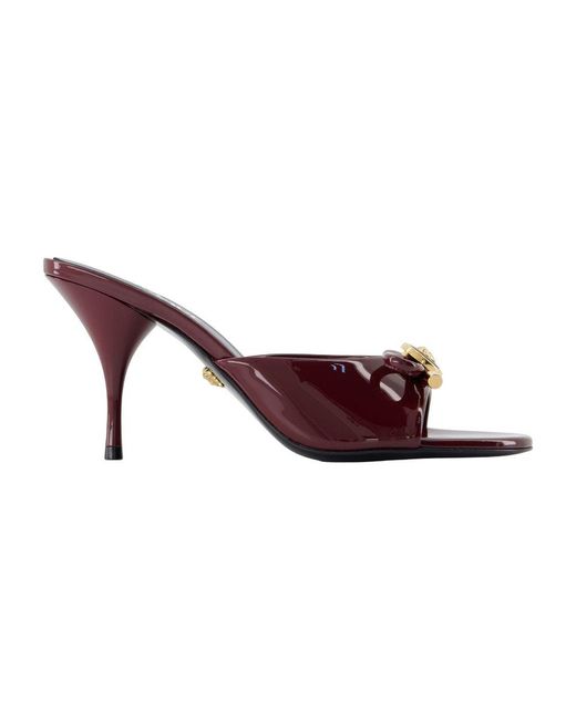 Versace Red Heeled Mules