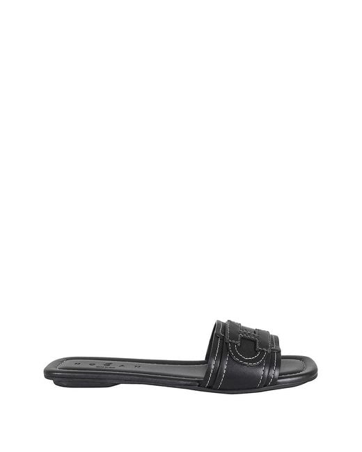 Hogan White H685 Flat Sandals