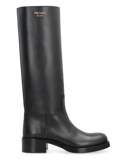 Prada Black Leather Boots