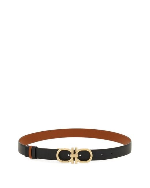 Ferragamo White Gancini Leather Belt