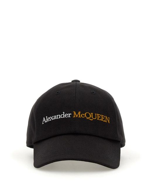 McQueen Black Logo Baseball Cap for men