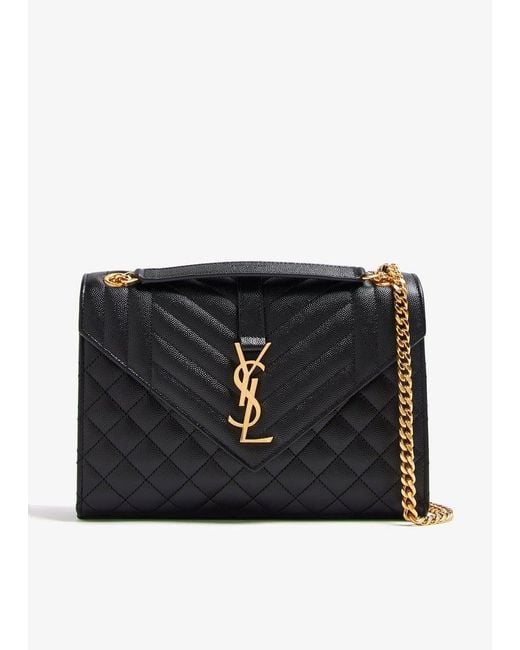 Saint Laurent Black Envelope Medium Bag