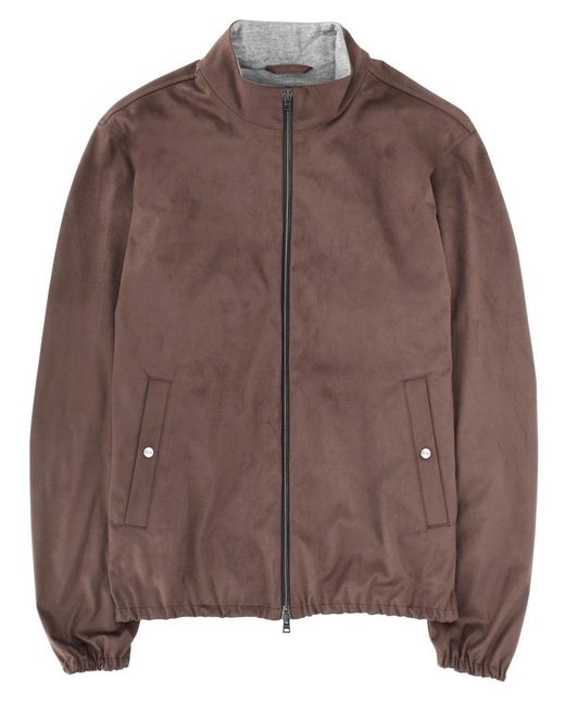Herno Brown Suede Effect Jacket for men