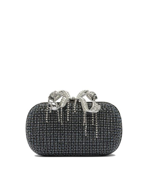 Women's Black Minaudiere Clutch With Crystals