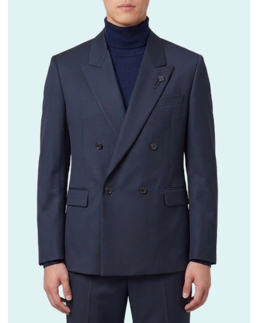 Lardini Blue Dark Feeling Double-Breasted Jacket for men