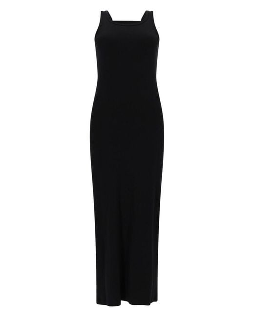 MSGM Black Square Neck Maxi Dress
