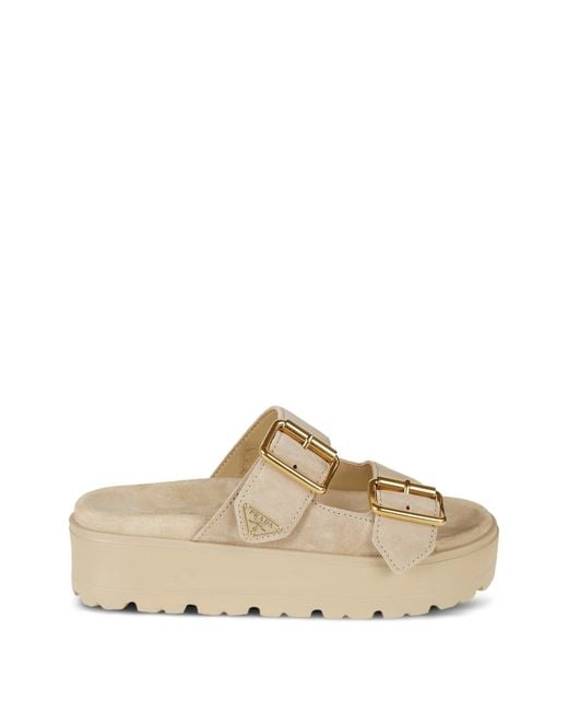 Prada Natural Suede Leather Sandals