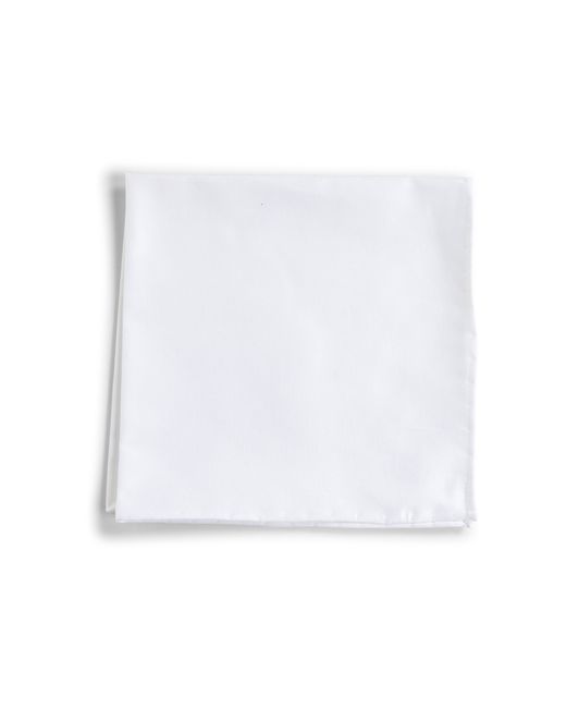 D 40 White Cotton Pocket Square for men