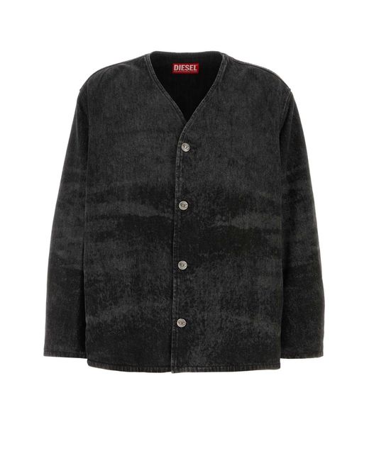 DIESEL Black Back Denim Jacket for men