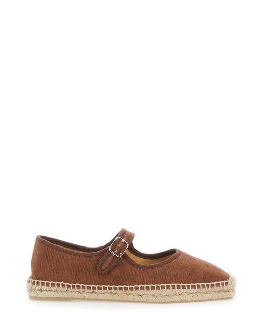 Castaner Brown Ballet Shoes Padua Fabric