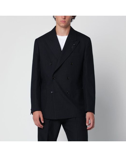 Lardini Black Doublebreasted Jacket for men