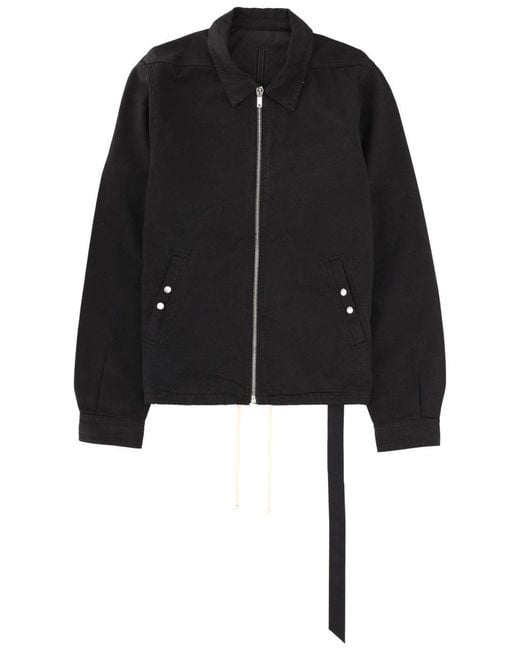 Rick Owens Black Cotton Sports Jacket for men