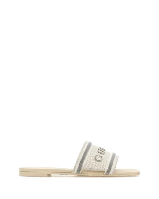Gucci White Sliders