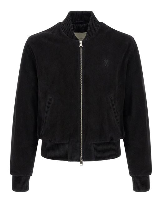 AMI Black 'Ami De Coeur' Jacket for men
