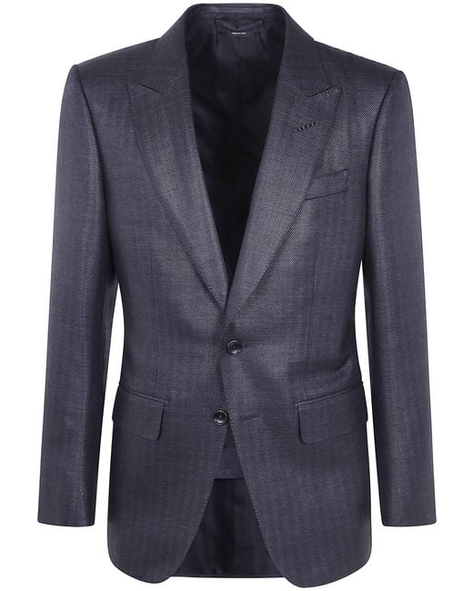 Tom Ford Blue Jacket O'Connor Sb "Glamorous Herringbone" for men